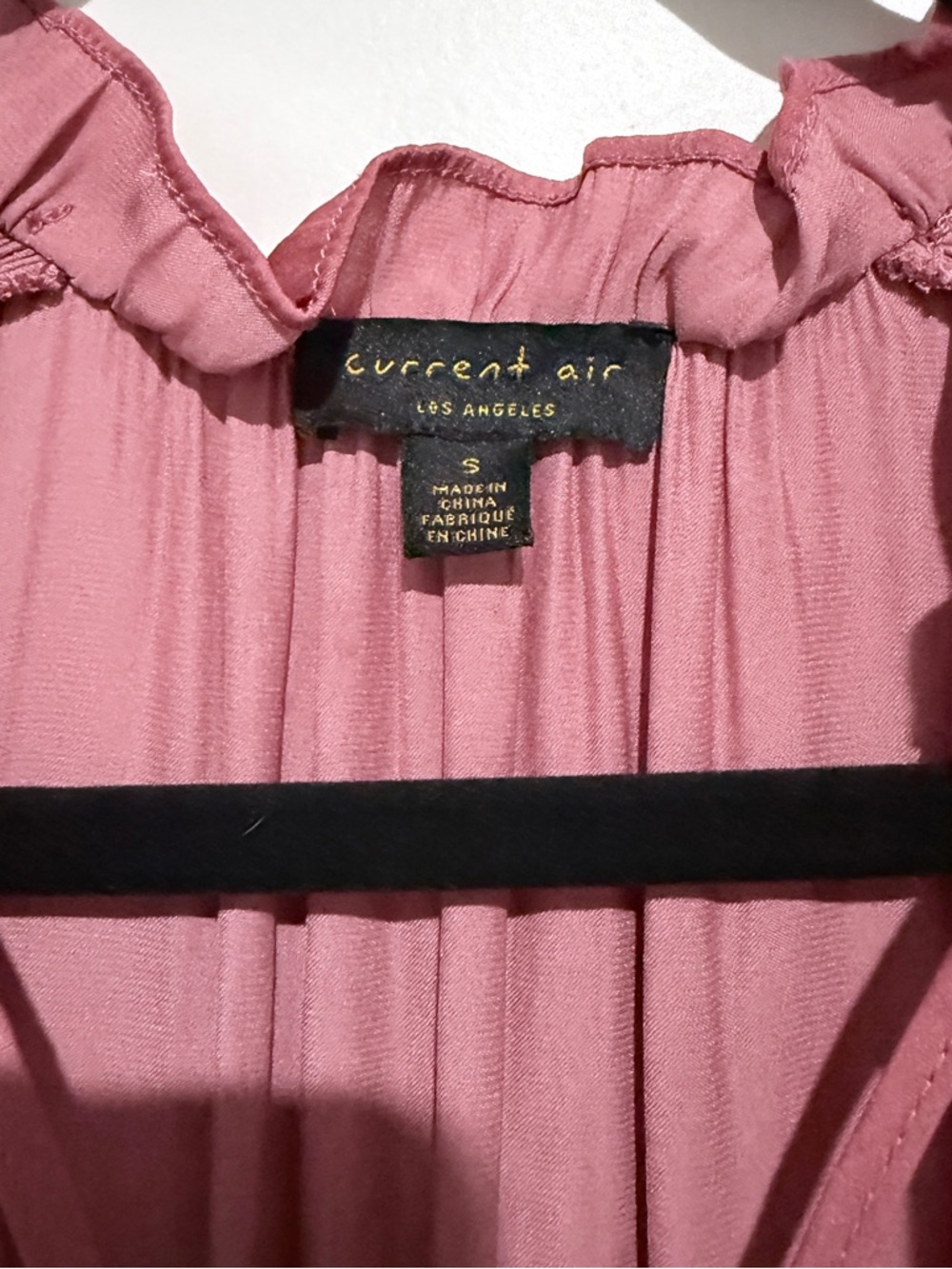 Current Air by Anthropologie Rose-Mauve Midi Dress with Ruffle Collar Size S - Picture 9 of 11